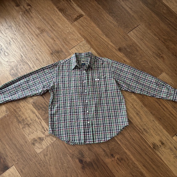 Cruel Girl Blue Green Red Plaid Button Down Long Sleeve Shirt Women's Size L - Picture 4 of 11